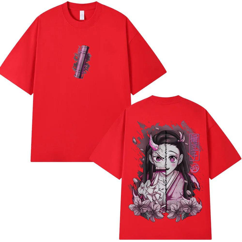 T-shirt Graphique Demon Slayer Kamado Nezuko Anime Hommes Femmes Casual Coton Oversize T-shirts Hommes Dessin Animé Manga Merch T-shirts
