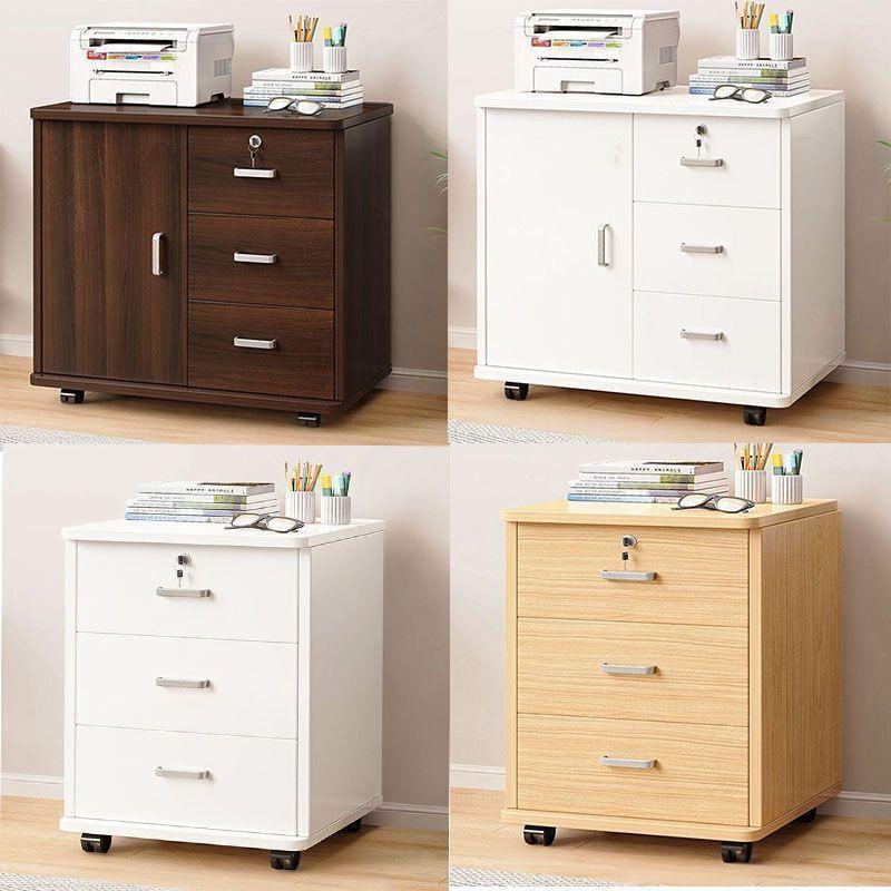 Office Desk with Movable Under-Storage and File Cabinets