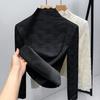 High Neck Base Shirt Women's Crochet Lace Shirt Warm Inner Layer with Thick Velvet Top