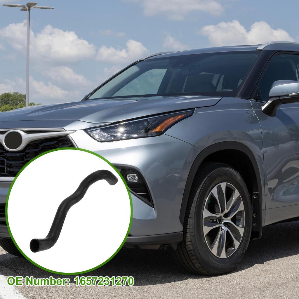 HOPESPANNER Radiator Coolant Hose 1657231270 for Toyota Highlander 3.5L 2008-2013, Good Sealing Black Lower Heater Hose Rubber (1 Piece)