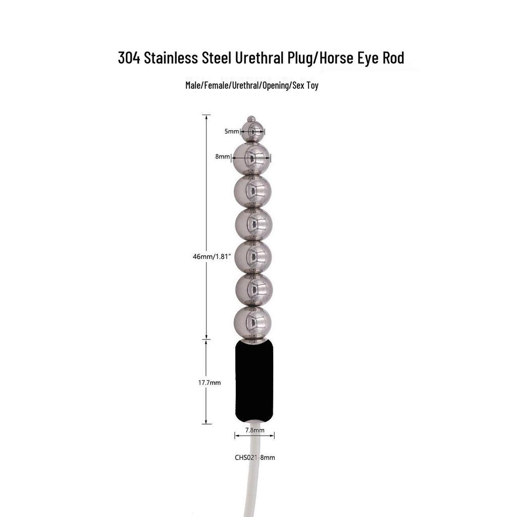 Chaqu Electric Shock Stainless Steel Urethral Beaded Rod for Alternative Play