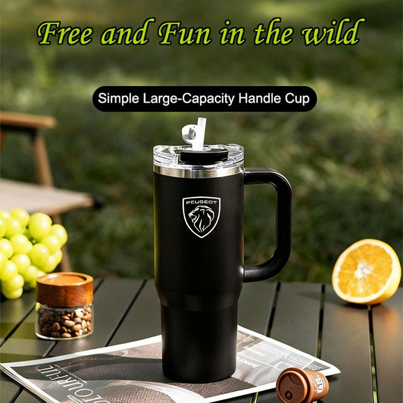 Car Thermos Cup Stainless Steel Bottle Kettle Water Cup For Peugeot 408 308 5008 208 2008 3008 Landtrek 508 301 108 608 Sticker