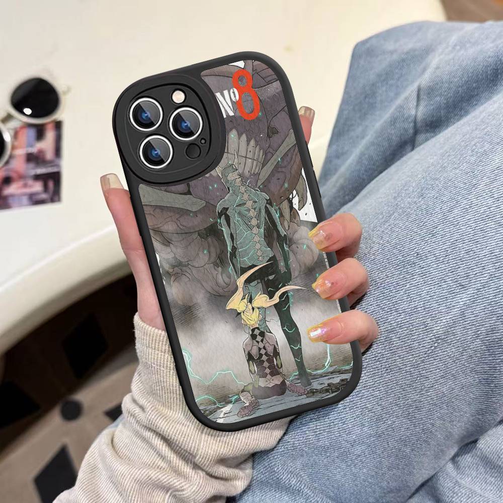 Classic Anime K-kaiju No8 Leather Phone Case For IPhone 16 15 14 13 12 11 Pro Max Plus Shockproof Cover