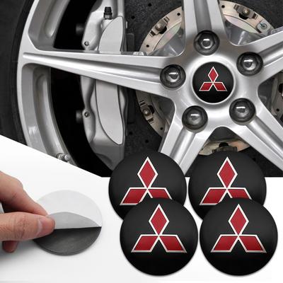4PCS 56mm 60mm Car Wheel Center Hubcaps Emblem Sticker Auto Logo Decals For RalliArt ASX Pajero Montero Lancer