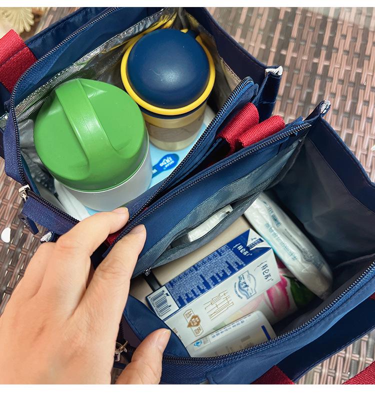 Geantă de mână izolată coreeană cu blocuri de culoare pentru prânz pentru femei