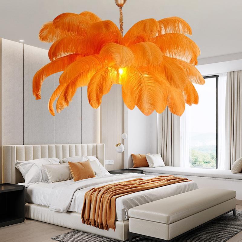 Postmodern Creative Feather LED Chandelier for Hotel, Club, Living Room, Bedroom
