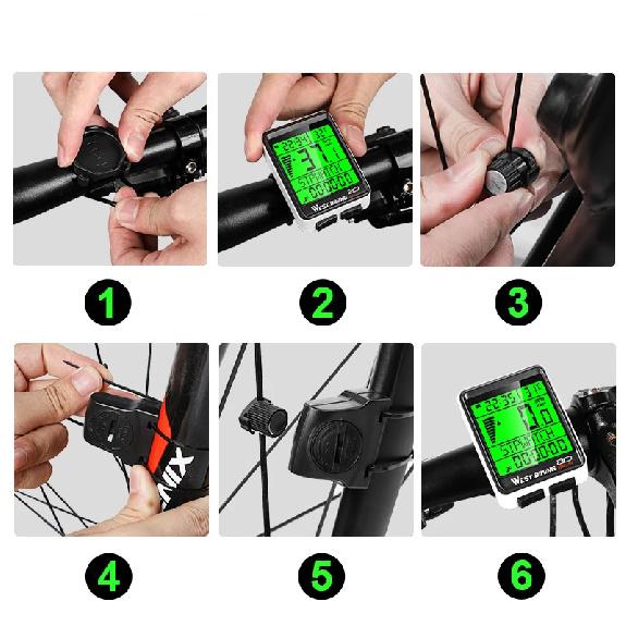 WEST BIKING Bicycle Wireless Computer MTB Road Bike Odometer Multifunction Cycling Stopwatch Speedometer Rainproof Bike Computer