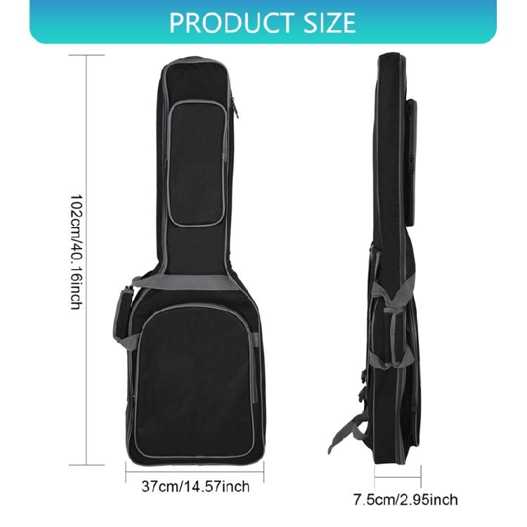 Electric Guitar Transport Bag Oxford Cloth Water Resistant Exterior Comfortable Shoulder Strap Guitar Carrying Backpack
