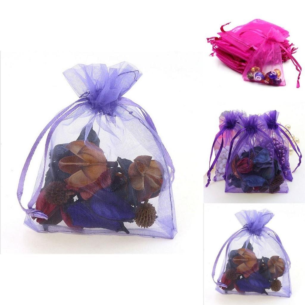 Elegante und transparente 10 Stück Kordelzug-Organzabeutel für Hochzeitsfeier-Gastgeschenke und Geschenke