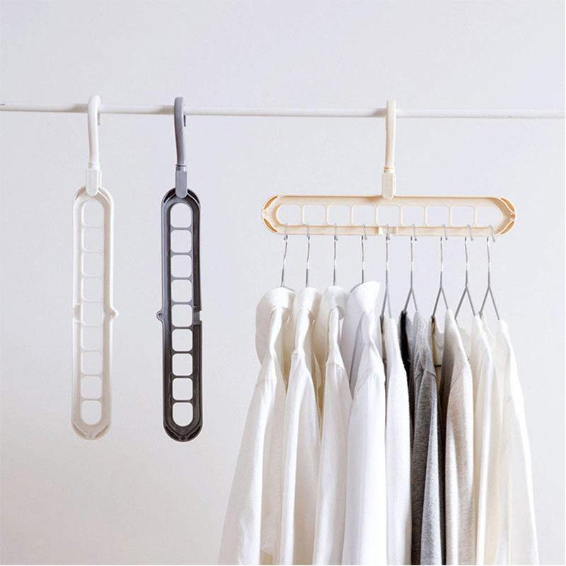 9 Hole Space Saving Clothes Hanger Closet Organizer Multifunctional Drying Rack for Scarves Clothes and Accessories