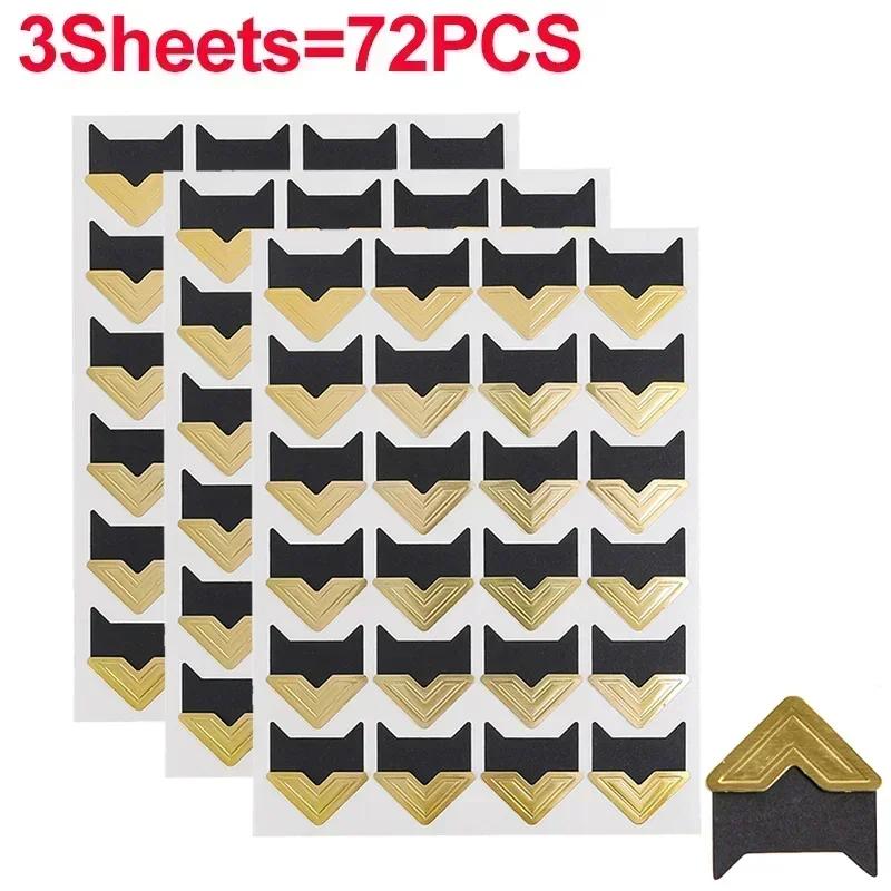 240/24PCS Corner Stickers DIY Vintage Corner Kraft Paper Stickers Scrapbook Self-Adhesive Photo Album Accessories Corner Sticker