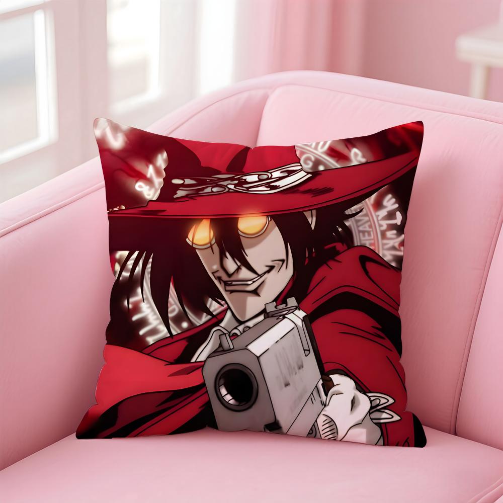 Dark Japanese Anime HHellsing Ultimate Cushion Cover Pillow Case Soft Skin Friendly Fabric Concealed Zipper