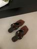 French niche design slope heel flip-flops shoes women's outer wear 2025 summer new silver Roman sandals