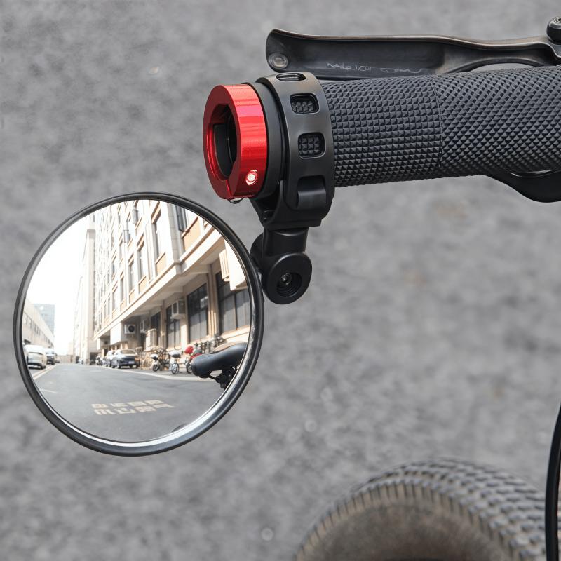 Adjustable 360° Wide-Angle Bicycle Mirror Ergonomic Handlebar Mount, Durable Acrylic Convex Lens for Mountain & Road Bikes, Bike Mirror