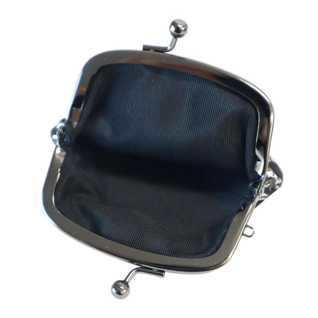 brocade clasp coin accessory made in inches Navy Japanese-style Nishijin-ori purse, purse, case, pouch, Japan, 2.5 (Yozakura Blue)