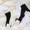 1/3/5 Paar Baumwoll-Rüschen-Knöchelsocken Damen Lolita Niedlich Kawaii Koreanische Strümpfe Mädchen Frühling Schwarz Weiß Mittellange Japanische Socken