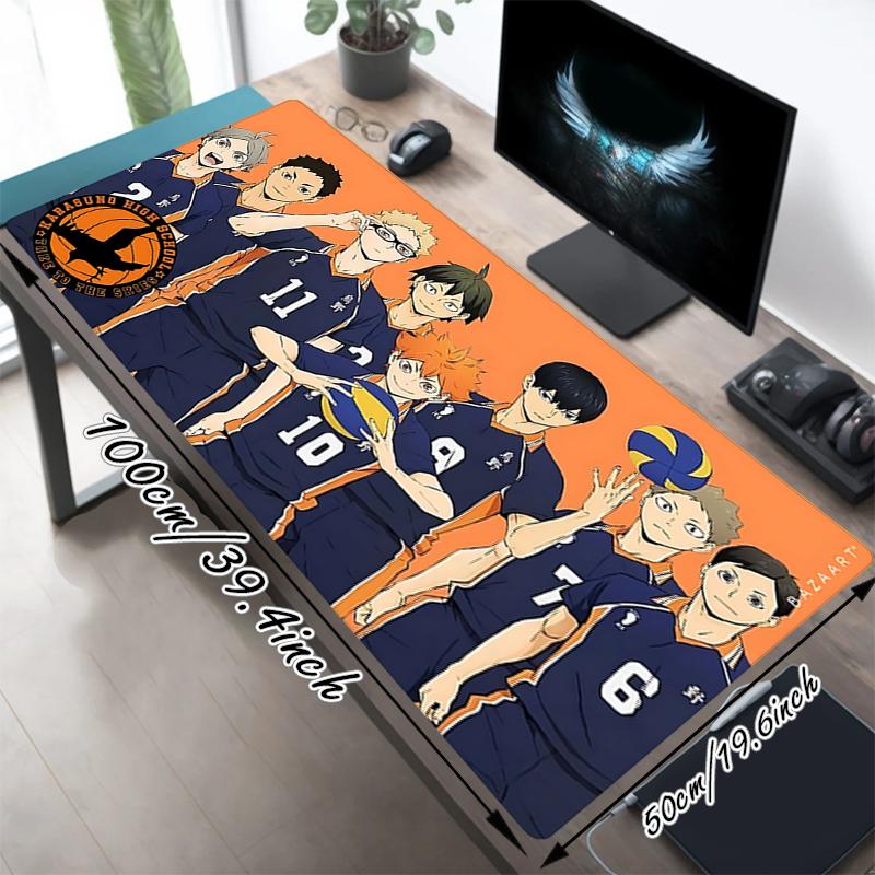 1Pc Haikyuu Team Spirit Gaming Mouse Pad Keyboard Desk Mat Non-slip Rubber Lock Edge Waterproof Computer Mousepad for Office Home Decor S1720