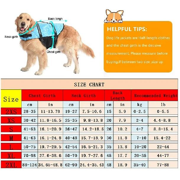 Safety Dog Life Jacket Summer Printed Pet Dog Life Vest Swimming Wear Safety Clothes Outdoor Puppy Big Dog Clothing Vest XXS-XXL