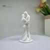 Minimalist Couple Statue 3D Printed Black & White Hugging Statue, Modern Sculpture with Abstract Embrace Dust Wipe Figurine Form, Romantic Desk Decor