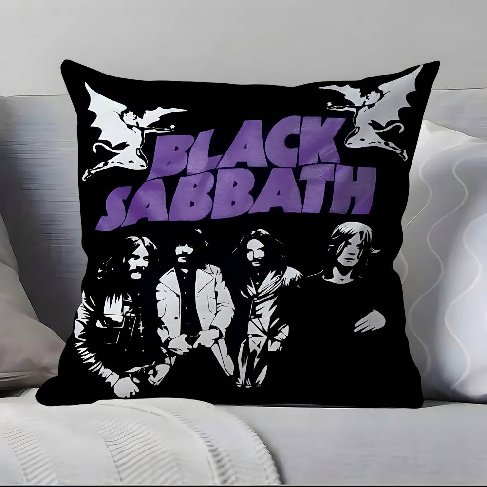 

Band B-Black S-Sabbath Pillow Case Pillowcase Soft Skin Friendly & Comfortable with a Hidden Zipper 12x12Inch