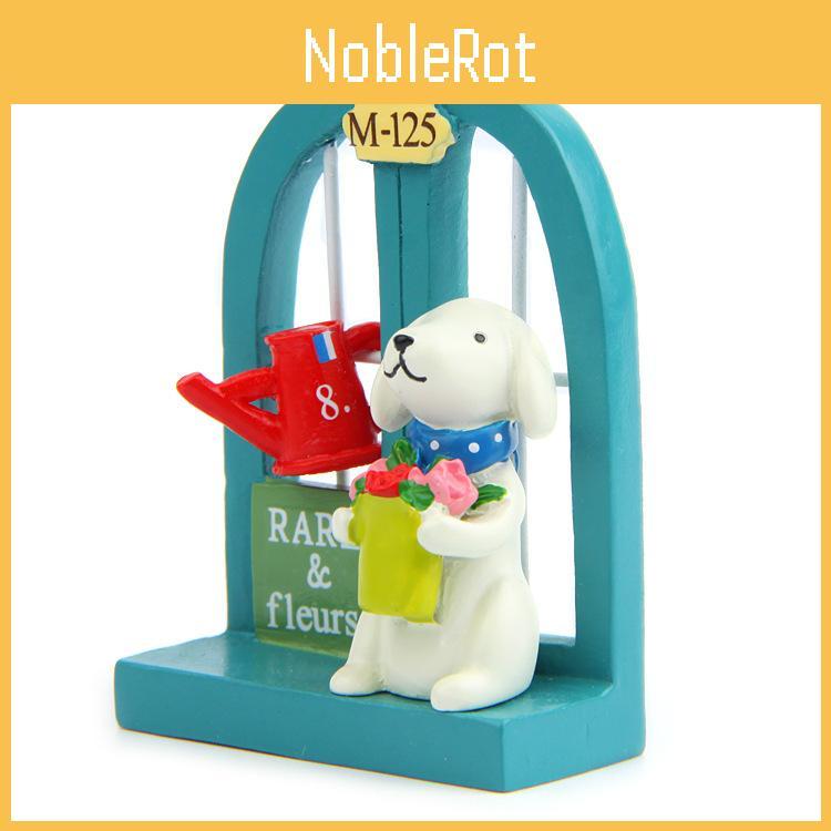 Cartoon Cute Windowsill Flower Puppy Scene Mini Model Ornament For Decor Garden