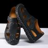 Fashion Versatile Summer Men Sandals Genuine Leather Mens Casual Shoes Outdoor Man Besch Shoes Hollow Out Roman Flats Wading Aqua Shoes