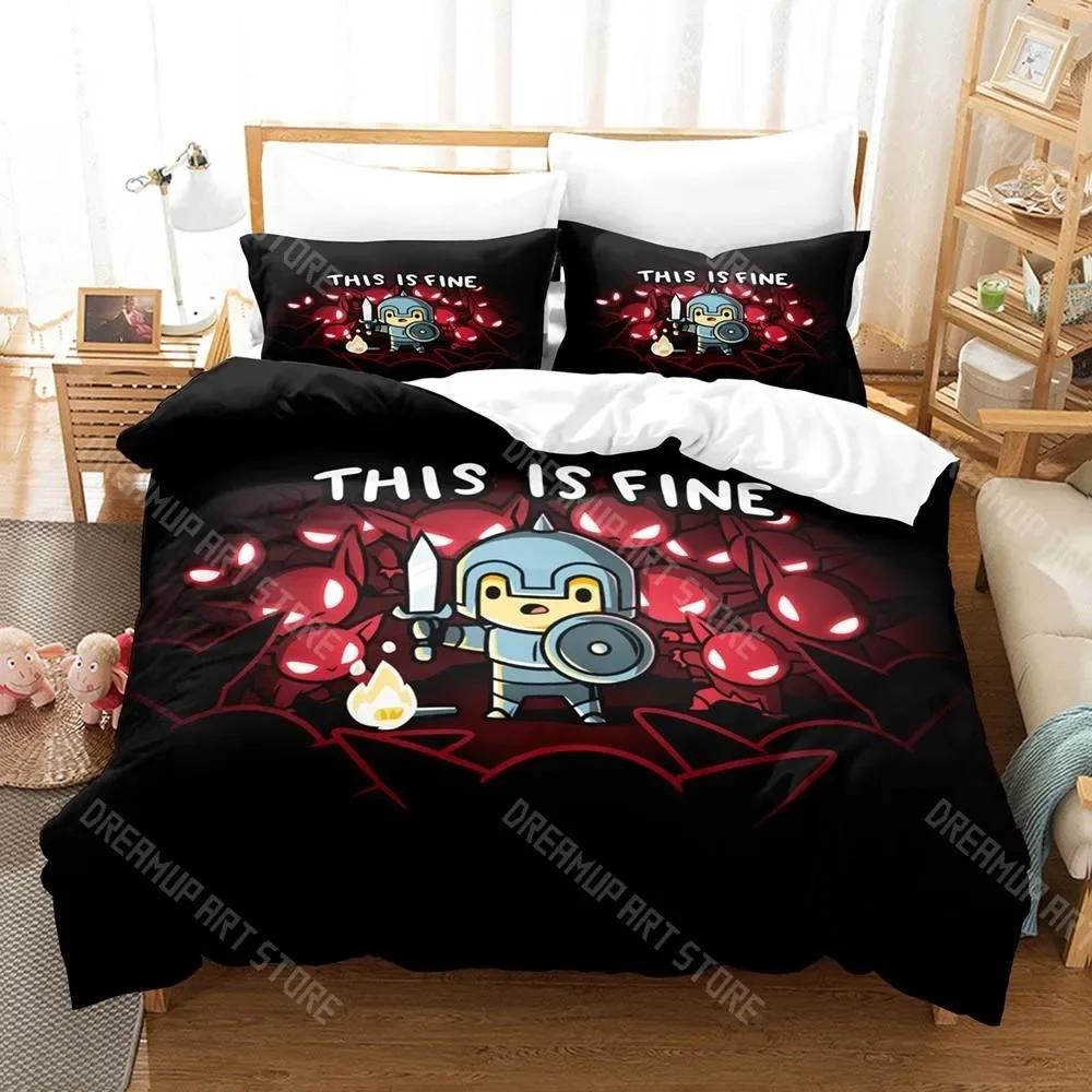 

3D Print This Is Fine Bedding Set Single Twin Full Queen King Size Bed Set Aldult Kid Bedroom Duvetcover Sets 3D Anime Bed Sheet EU Single 90x200cm