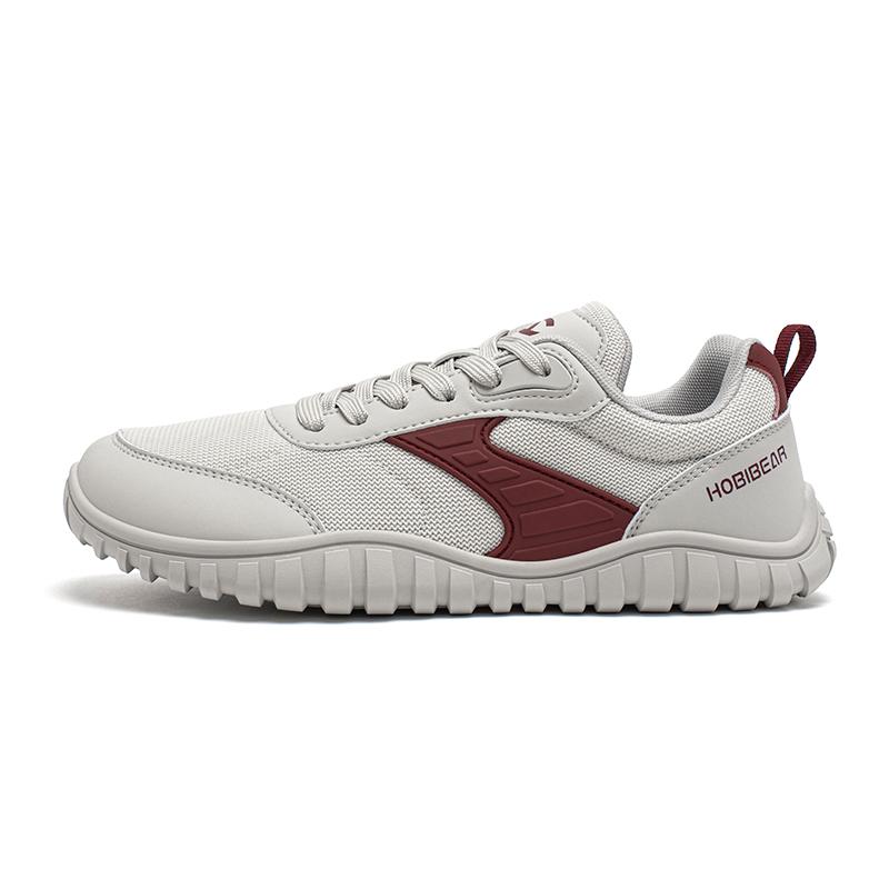 Hobibear Minimalist Wide Toe Shoes Mens Womens Artificial Leather Running Sneakers Lace Up Lightweight Breathable Walking Shoes