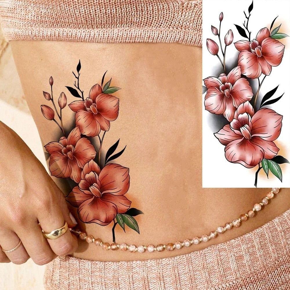 Long Lasting Rose Temporary Tattoo Flower Body Art Sticker Sweet Instant Decals Daily Use