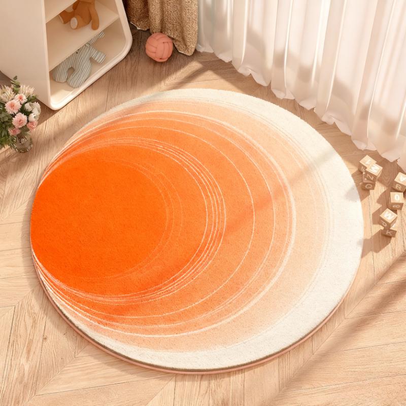 Gradient Color Bedroom Decor Round Carpet Thick Plush Carpets for Living Room Fluffy Soft Bedside Floor Mat Washable Lounge Rug