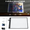 A4 LED Graphic Tablet, Writing Pad, Painting, Light Box, Drawing Tablet, Copy, Diamond Painting Accessories, 3 Brightness Levels