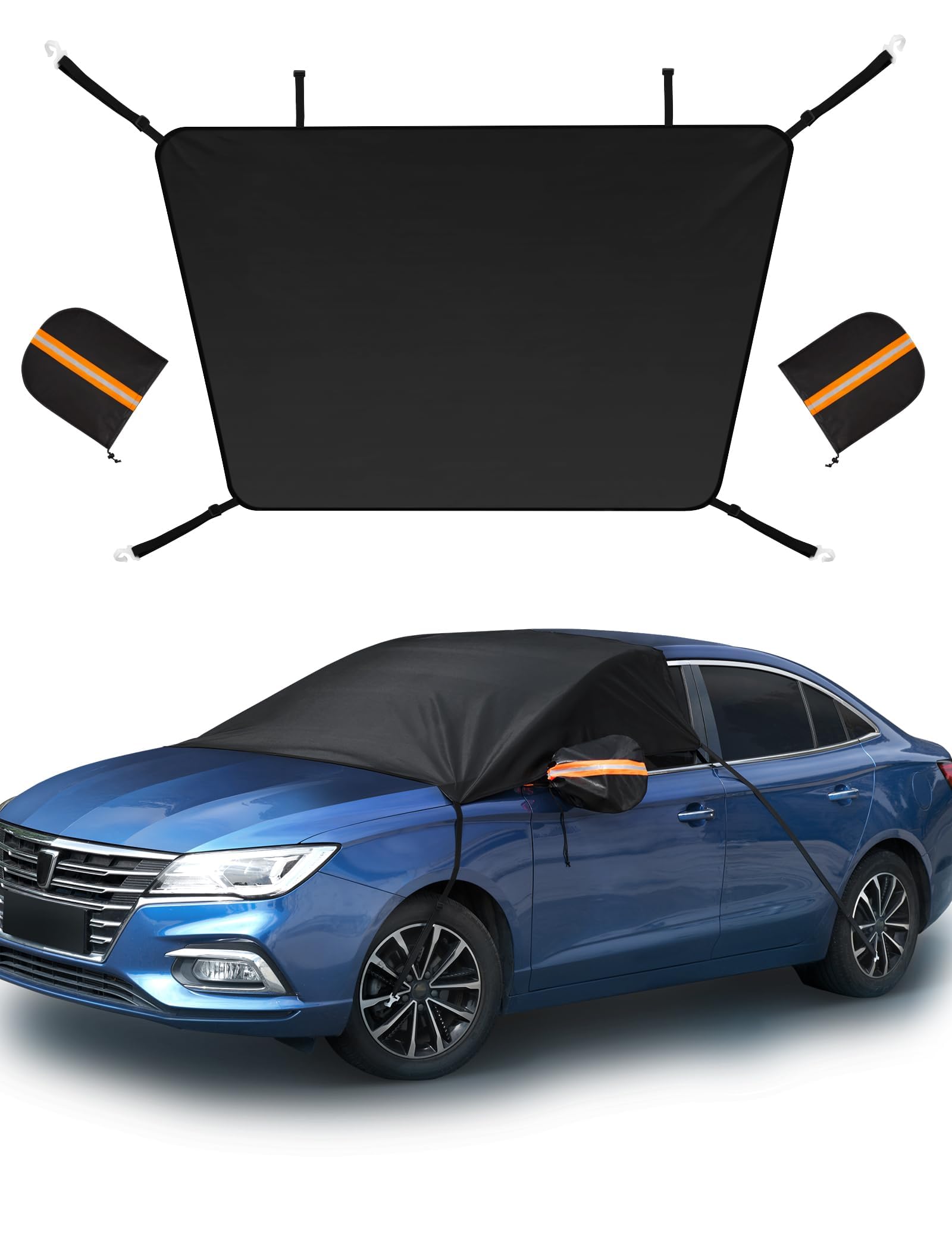 

AstroAI Windshield Windshield Cover with 2 Removable Side Mirror UV Sunshade for and Windproof Cover, Anti-Ice Covers, Cars, SUVs, Wagons, чёрный