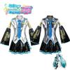 Hatsune Miku Vocaloid Pu Cosplay Top Kleid Krawatten Set für Weihnachtsshow