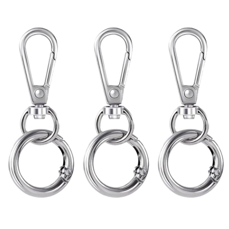 1/3/5Pcs Swivel Clasp Clip Metal Connecting Buckle Snap Hooks Double Opening Key Chain For Diy Crafts Lanyard Accessories