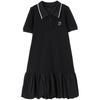 Baitu Süßes Strickkleid für Damen mit Blasensaum, kurzärmlig