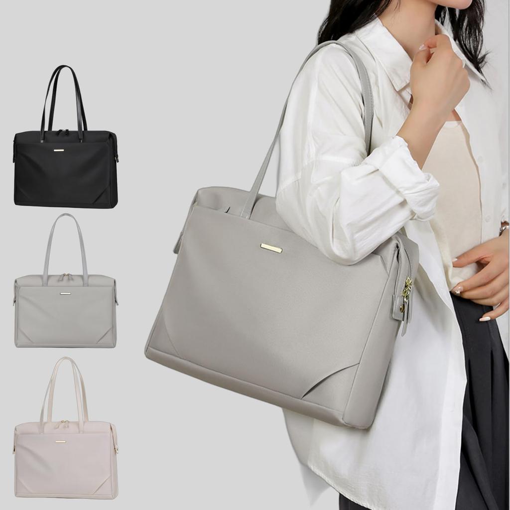 Welltude Women's Business Tote Bag, PC A4 Size, Perfect for Job Hunting, Commuting, and School, Slim, Lightweight, Water-Repellent, and Shoulder