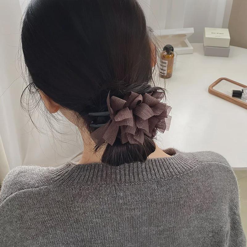 High-Quality Double-Sided Bubble Mesh Hairpin with Bow