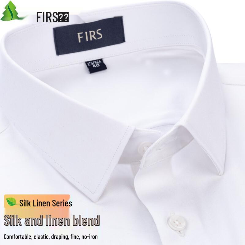 FIRS Men's Silk Linen Blend Long-Sleeve Shirt