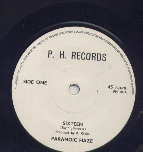 

7inch Record PARANOIC HAZE - Sixteen PHIDI P.H. Records UK Rock Used