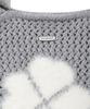 Covernat Woman Clover Heart Mini Knit Tote Bag Gray