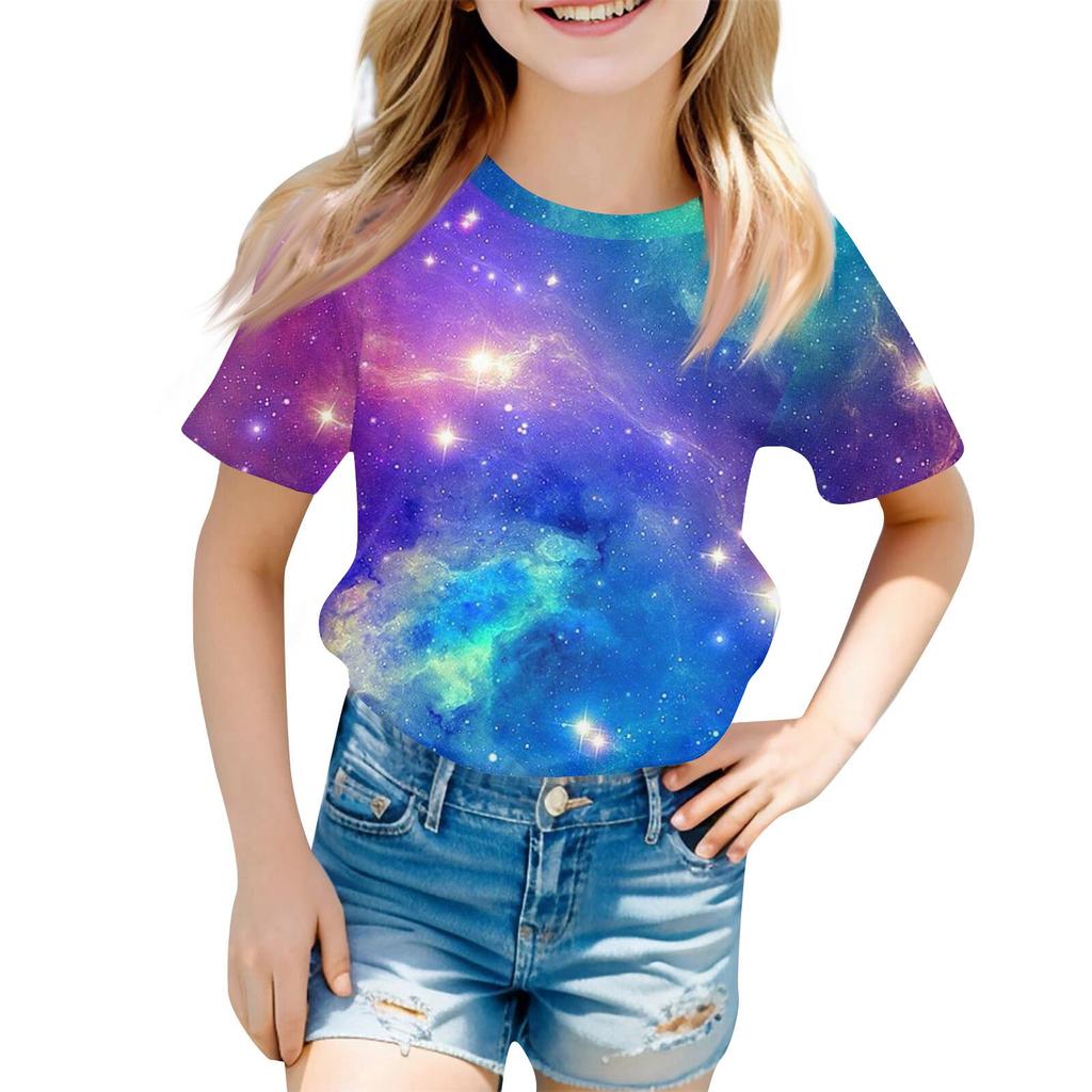 Children's Fashion Casual Short Sleeve Easter Bunny Printed Round Neck Short Sleeve T-Shirt Top