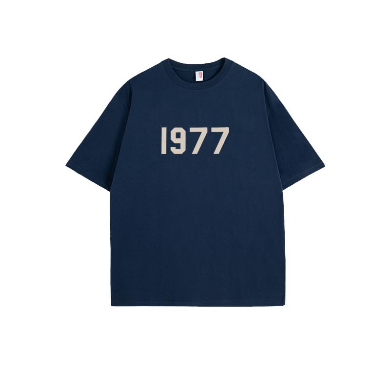 

ESSENTIALS Short Sleeve Cotton Heavy T-shirt for Men and Women Summer Slimming American High Street Design Emotional Pair Top 4XL