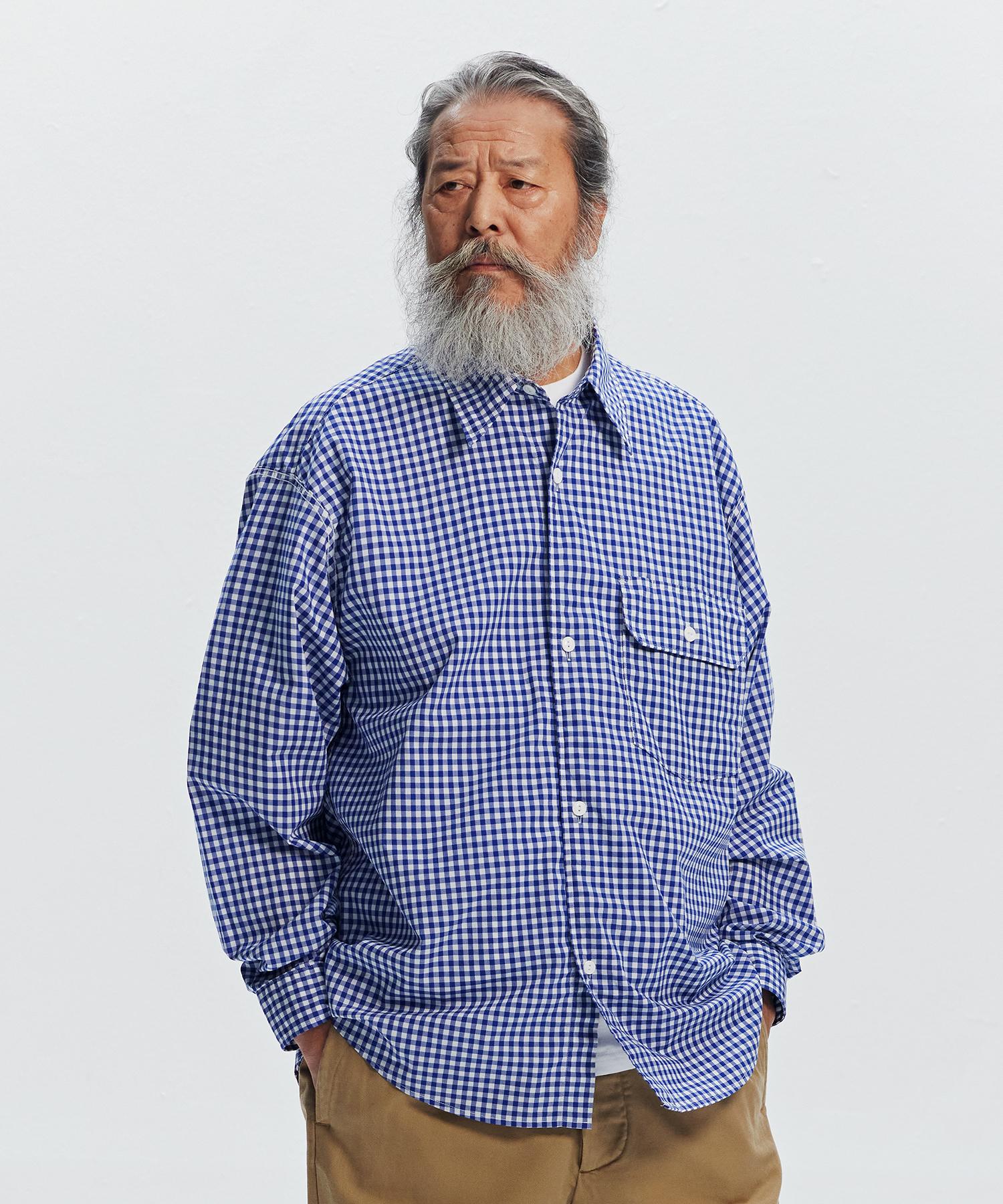 Prism Works Ease Gingham Check Shirt _ Blue Blue/M