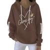 Ladies' Loose And Comfortable Casual Rugby Fun Printed Sports Hooded Sweatshirt