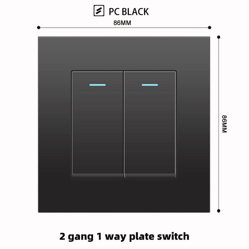 British 13A Socket with USB-C Fast Charging, Hong Kong & Macau Version, Black 3-Hole Square Pin 86 Panel