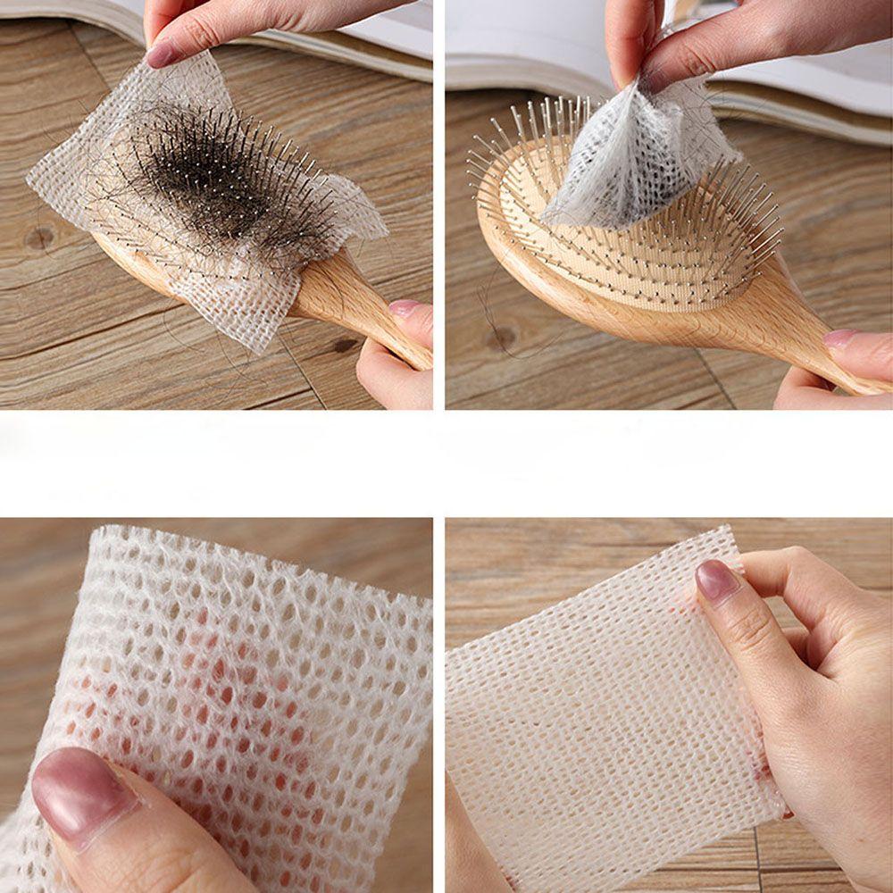 50PCS NEW Easy To Clean Cloth Pet Comb Cleaning Tablets Cleaning Comb Hair Brush Net