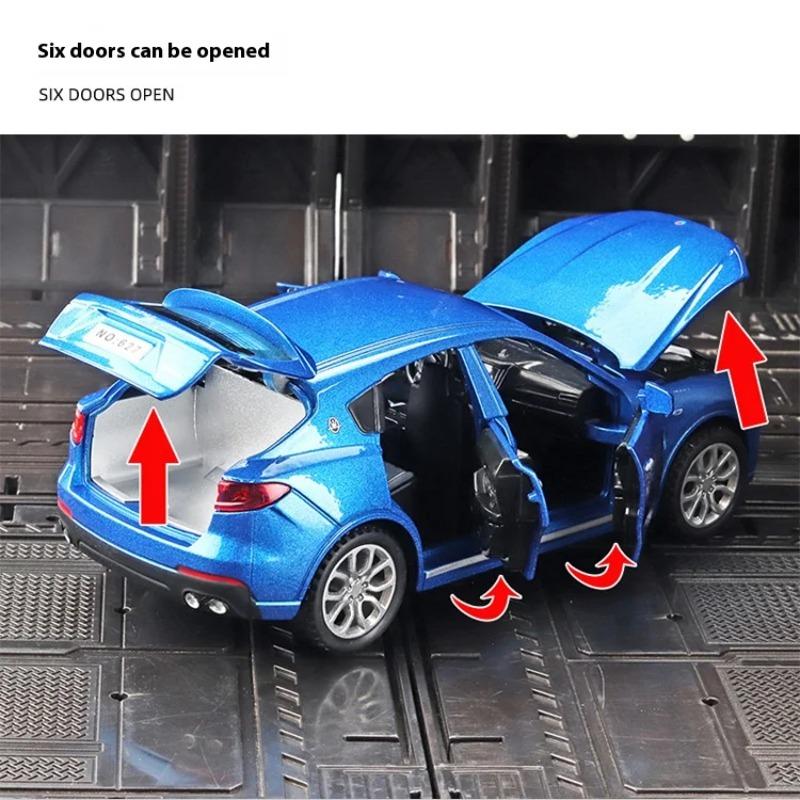 Modello di Auto in Lega SUV Maserati Levante Scala 1/32 Diecast Metallo Giocattolo Suono e Luce Giocattolo a Retrazione Collezione Auto in Miniatura Giocattoli Regalo