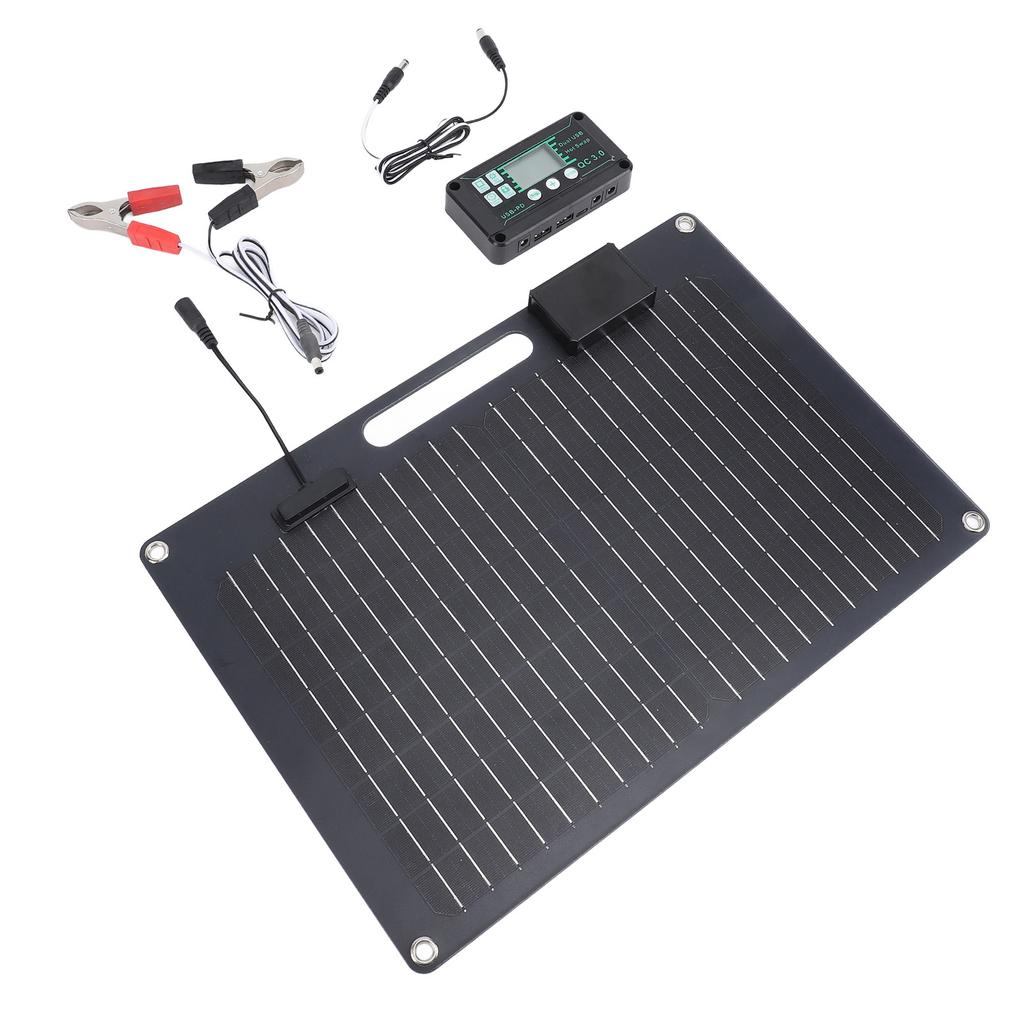 Solar Panel Kit Battery Charger Controller 100W Dual Output USB Regulator for Car Mobile Phone 12V
