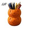 Decorative Holiday Container 3D Printed Double Pumpkin Pen Holder Stacked Desktop Organizer Shaped Organizer Halloween Stationery Storage