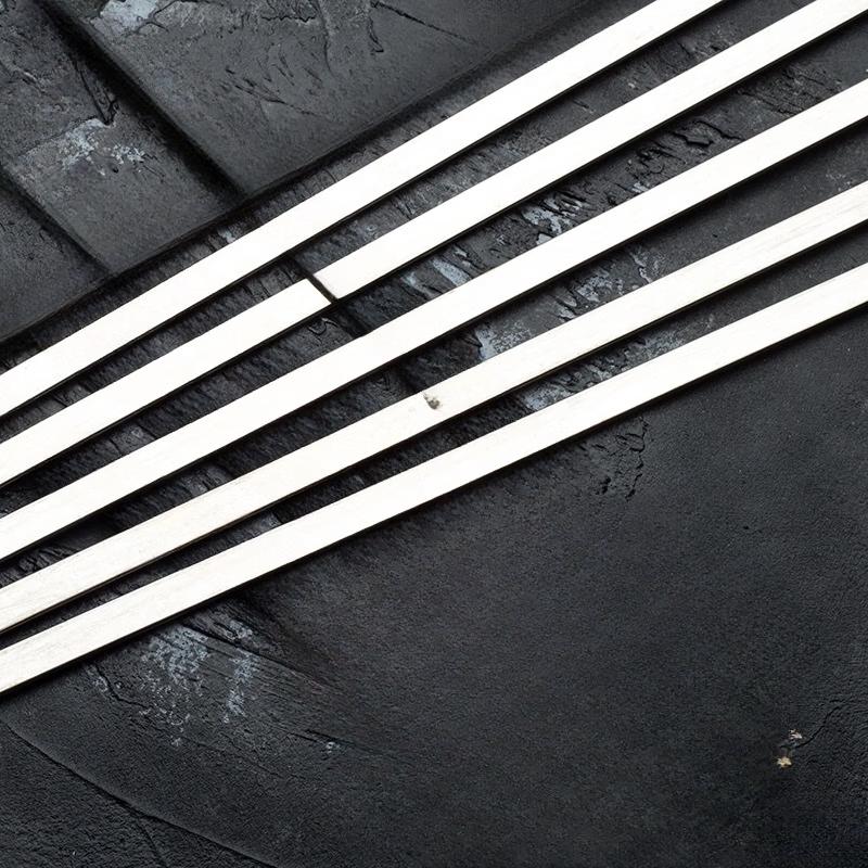 ZISIZ Stainless Steel Flat BBQ Skewers